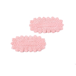 Pink Ovale Cabochons aus Polyester, für die Herstellung von Haarschmuck, rosa, 67x34 mm