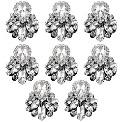 Crystal Glass Rhinestone Embroidery Sew on Ornament Accessories, Sewing Craft Decoration, Teardrop, Crystal, 34x27x8mm