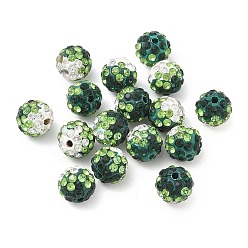 Grün Handgemachte Fimo-Perlen Strass, Runde, grün, 10 mm, Bohrung: 1.8 mm
