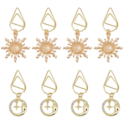 Золотой 8шт 2 металлические скрепки для бумаги, с подвесками из сплава стекла, золотые, 45~55 мм, 4 шт / стиль