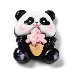 Panda Cabochons en résine et plastique opaques, animaux, crème glacée, panda, 24x19.5x10mm