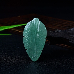 Авантюрин Скульптура из перьев натурального авантюрина, украшение для выставки, для украшения рабочего стола домашнего офиса, 52x25x8 мм