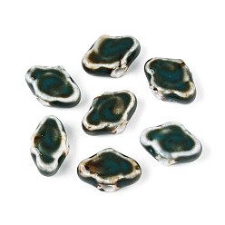 Темно-синий  Шифер Фарфоровые бусины ручной работы, облако, фантазии античного стекла фарфора, темный сланец синий, 10~12x16~16.5x6~6.5 мм, отверстие : 2.5~3 мм