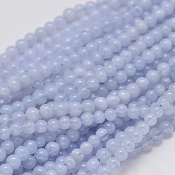 Синий Кружевый Агат Круглый класс естественные синий кружево Агат бисера пряди, 4.5 мм, отверстие : 1 мм, около 95 шт / нитка, 15.5 дюйм