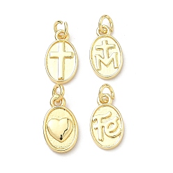 Mixed Shapes Латунь прелести, овальные, долговечный, без кадмия и без свинца, реальный 18 k позолоченный, разнообразные, 13.5x8x2 мм, Перейти кольцо: 5x1 мм, внутренний диаметр: 3 мм