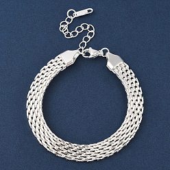Серебро 304 браслет-цепочка из нержавеющей стали, браслет для мужчин и женщин, серебряные, 6-3/4 дюйм (17 см)