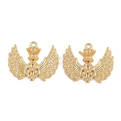 Настоящее золото 18K Латунные микро проложить кубического циркония подвески, подвески в виде крыла, короны и цифры восемь, без никеля , реальный 18 k позолоченный, 20.5x26.5x3 мм, отверстие : 1.8 мм