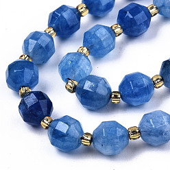 Royal Blue Natural Dolomite Beads Strands, Faceted, Dyed, Round, Royal Blue, 8x8mm, Hole: 1.2mm, about 33pcs/strand, 15.16 inch~15.35 inch(38.5cm~39cm)
