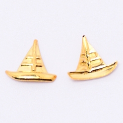 Золотой Сплав кабошонов, принадлежности для наполнения эпоксидной смолой, Для изготовления ювелирных изделий из смолы, без кадмия и без свинца, парусное судно, золотые, 7x8x1 мм