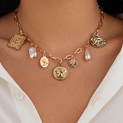 Angel & Fairy Женские ожерелья-нагрудники с подвеской в виде капли из сплава, железа и пластика, золотые, белые, ангел и фея, 14.17 дюйм (36 см)