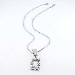 Кристалл Ожерелья из цепочки с подвеской в виде веревки из сплава со стразами, платина, кристалл, 19.69 дюйм (50 см)