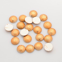 Sandy Brown Drawbench Dome Acrylic Cabochons, Sandy Brown, 16x4.94~5.08mm