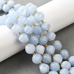 Алиса Синий Нити бусин из натурального кварца окрашенные, граненые, с бисером, твист, Алиса Блю, 10x9~10x9~10 мм, отверстие : 1 мм, около 33~34 шт / нитка, 15.04''~15.35'' (38.2~39 см)