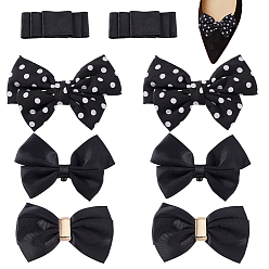 Черный Бант-лента украшения для обуви, съемные пряжки для обуви, чёрные, 69.5~80x27~120x9~19 мм