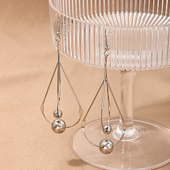 Платина Сплав мотаться серьги, слеза, платина, 87x29 мм