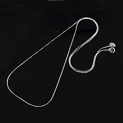 Платина Антикоррозийные модные унисекс родиевые 925 ожерелья из стерлингового серебра в виде змеиной цепи, с застежками пружинного кольца, тонкая цепь, платина, 16 дюйм (40.6 см), 1 мм