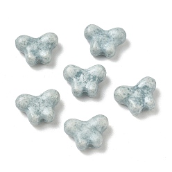 Azul Claro Cuentas de porcelana vintage hechas a mano, fantasía antigua porcelana esmaltada, mariposa, azul claro, 12x16x7 mm, agujero: 2 mm