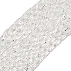 Прозрачный Прозрачные стеклянные бусины, прямоугольные, граненые, прозрачные, 7x4.5x3.5 мм, отверстие : 0.9 мм, около 79~80 шт / нитка, 21.65''~22.24'' (55~56.5 см)