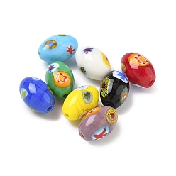 (52) Непрозрачная лаванда Стекло ручной работы тысячецветник бисера, случайный образец, рис, разноцветные, 15.5x10.5 мм, отверстие : 1.6 мм