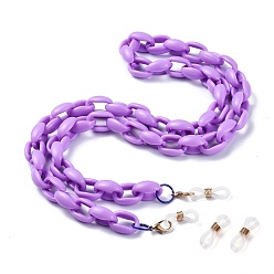 Medium Purple Eyeglasses Chains, Neck Strap for Eyeglasses, with Acrylic Cable Chains, Alloy Lobster Claw Clasps and Rubber Loop Ends, Medium Purple, 27.9 inch(71cm)