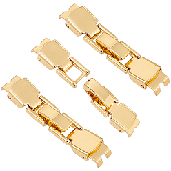 Golden 3 Sets 316 Stainless Steel Fold Over Clasps, PVD Vacuum Plating, Golden, 30x7x4.5mm