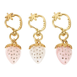 (52) Непрозрачная лаванда 3шт. подвески в виде клубники из смоляных стразов, с поворотными застежками сплава, разноцветные, 70 мм