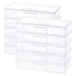 Прозрачный 10пластиковые контейнеры для шариков, прямоугольные, прозрачные, 19.2x7.8x3.9 см