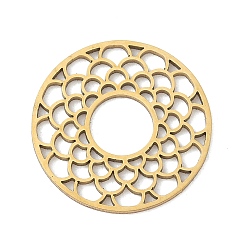 Золотой 201 подвески из нержавеющей стали, плоско-круглые, золотые, 20.5x1 мм, отверстие : 2x3 мм