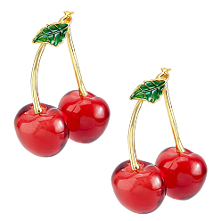 Красный Вишневые фигурки ручной работы из стекла, украшения, украшение домашнего сада, красные, 63x35.5x80.5 мм