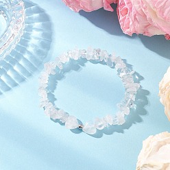 Хрусталь Браслеты из натурального кварцевого хрусталя с бусинами для женщин, наггетсы и сердце, внутренний диаметр: 2~2-1/8 дюйм (5~5.3 см)