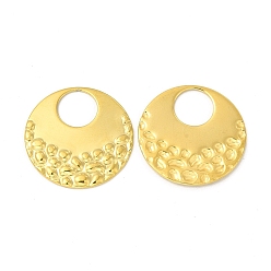 Real 18K Gold Plated Ion Plating(IP) 304 Stainless Steel Pendants, Flat Round Charm, Real 18K Gold Plated, 23x1mm, Hole: 8.3mm