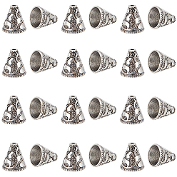 Античное Серебро 40шт. конусные бусины из сплава в тибетском стиле, античное серебро, 13x12 мм, отверстие : 2~10 мм