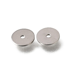 Platinum Brass Beads, Flat Round, Rack Plating, Long-Lasting Plated, Platinum, 6x0.5mm, Hole: 1mm