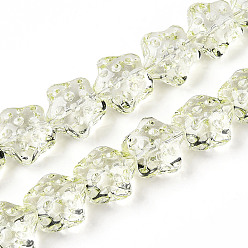 Желто-Зеленый Прозрачные стеклянные бусины нити, звезда, желто-зеленый, 14~14.5x15x9~9.5 мм, отверстие : 1 мм, около 45 шт / нитка, 24.80~26.1'' (63~65.25 см)