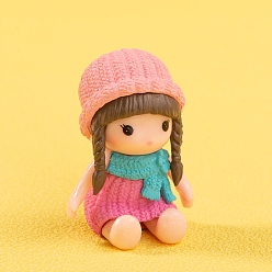 Pink Девушка пвх мини модель, аксессуары для кукольного домика с микро-ландшафтом, притворяясь опорными украшениями, розовые, 44x30 мм