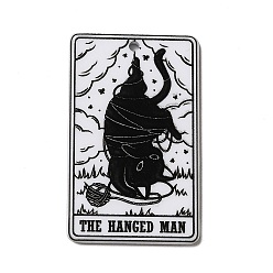 Черный Акриловые подвески с принтом на тему Таро, прямоугольник с подвесками в виде котов, повешенный xii, 39x24x2.5 мм, отверстие : 1.8 мм