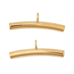 Настоящее золото 14K 304 дуги из нержавеющей стали, изогнутая трубка, реальный 14 k позолоченный, 7.5x22x3 мм, отверстие : 2.3 мм, внутренний диаметр: 2.6 мм