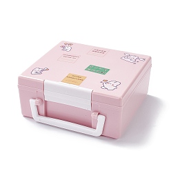 Lavender Blush PP Plastic Multipurpose Portable Storage Box, for Sewing Box, Tool Box, First Aid Kit, Craft Supplies Organizer Case, with Latching Lid & Handle, Rectangle, Lavender Blush, 160x165x72mm, Inner Diameter: 145x160mm