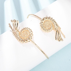 Другие Сплав манжеты браслеты, браслеты на концах для женщин, золотые, раковина, внутренний диаметр: 3.27 дюйм (8.3 см)