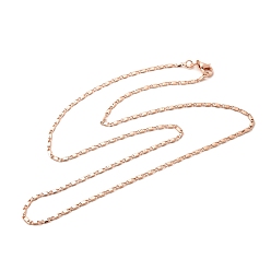 Розовое Золото 1.5мм стойка покрытие латунные овальные звенья цепи ожерелья для женщин мужчин, без кадмия и без свинца, 901 застежка из нержавеющей стали, долговечный, розовое золото , 19.69 дюйм (50 см)