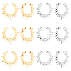 Золотой & Цвет Нержавеющей Стали 201 подвески из нержавеющей стали для лазерной резки, передача, золотые и нержавеющая сталь цвет, 19.5x19x1 мм, отверстие : 1.4 мм, 2 цветов, 6 шт / цвет, 12 шт / коробка