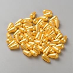 Желтый 900пластиковые бусины шт., слеза, желтые, 15x8 мм, отверстие : 1.8 мм