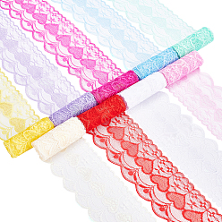 Color mezclado Ribete de encaje no elástico, con cinta de encaje de algodón, color mezclado, 3 pulgada (75 mm)