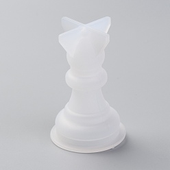 White Chess Silicone Mold, Family Games Epoxy Resin Casting Molds, for DIY Kids Adult Table Game, Bishop, White, 49x31mm, Inner Diameter: 21mm