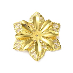 Золотой Железный шарик крышки, цветок, золотые, 57.5x50x4.5 мм, отверстие : 1.6 мм