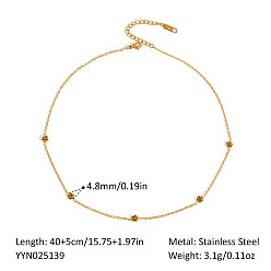 Цветок 304 ожерелья из звеньев цепи из нержавеющей стали для женщин, реальный 18 k позолоченный, цветок, 15.75 дюйм (40 см)