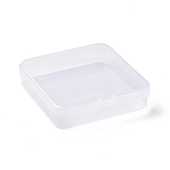Clear (Defective Closeout Sale:Scratch),  Transparent Plastic Bead Containers, Cuboid, Clear, 7.4x7.2x1.7cm