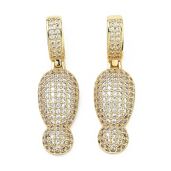 Другие Латунные микро проложить кубического циркония подвески, долговечный, стойки покрытие, без свинца и без кадмия, реальный 18 k позолоченный, восклицательный знак, 25x11x5 мм, отверстие : 8x5 мм