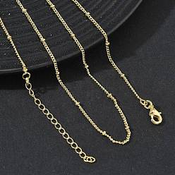 Golden Brass Satellite Chain Necklaces for Women, Long-Lasting Plated, Golden, 16.06 inch(40.8cm)