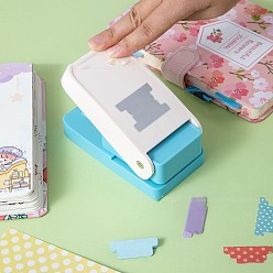 White Plastic Index Craft Punch for Scrapbooking & Paper Crafts, with Alloy Findings, Paper Shapers, White, 130x68x48mm